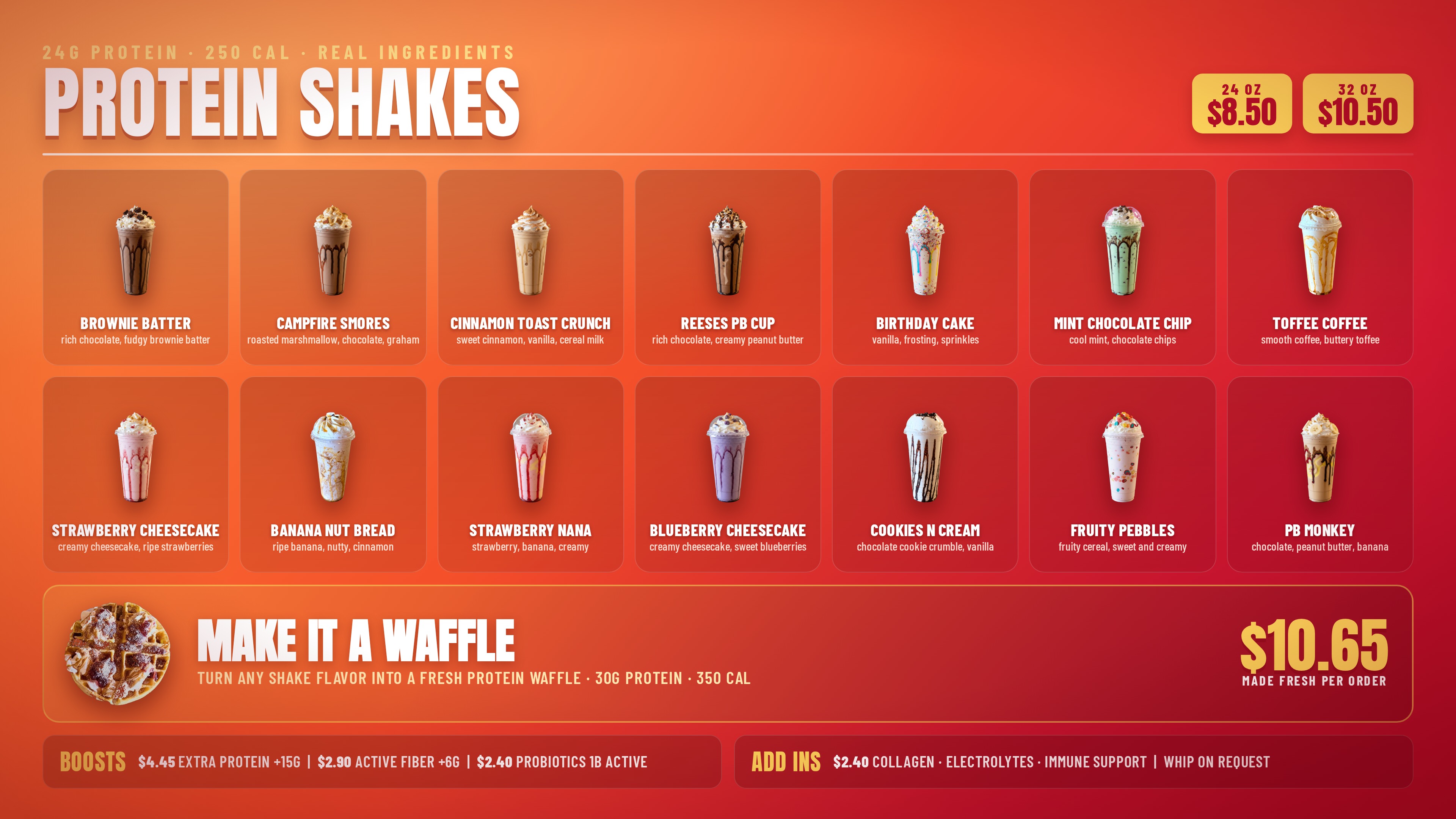 Shakes and waffles board