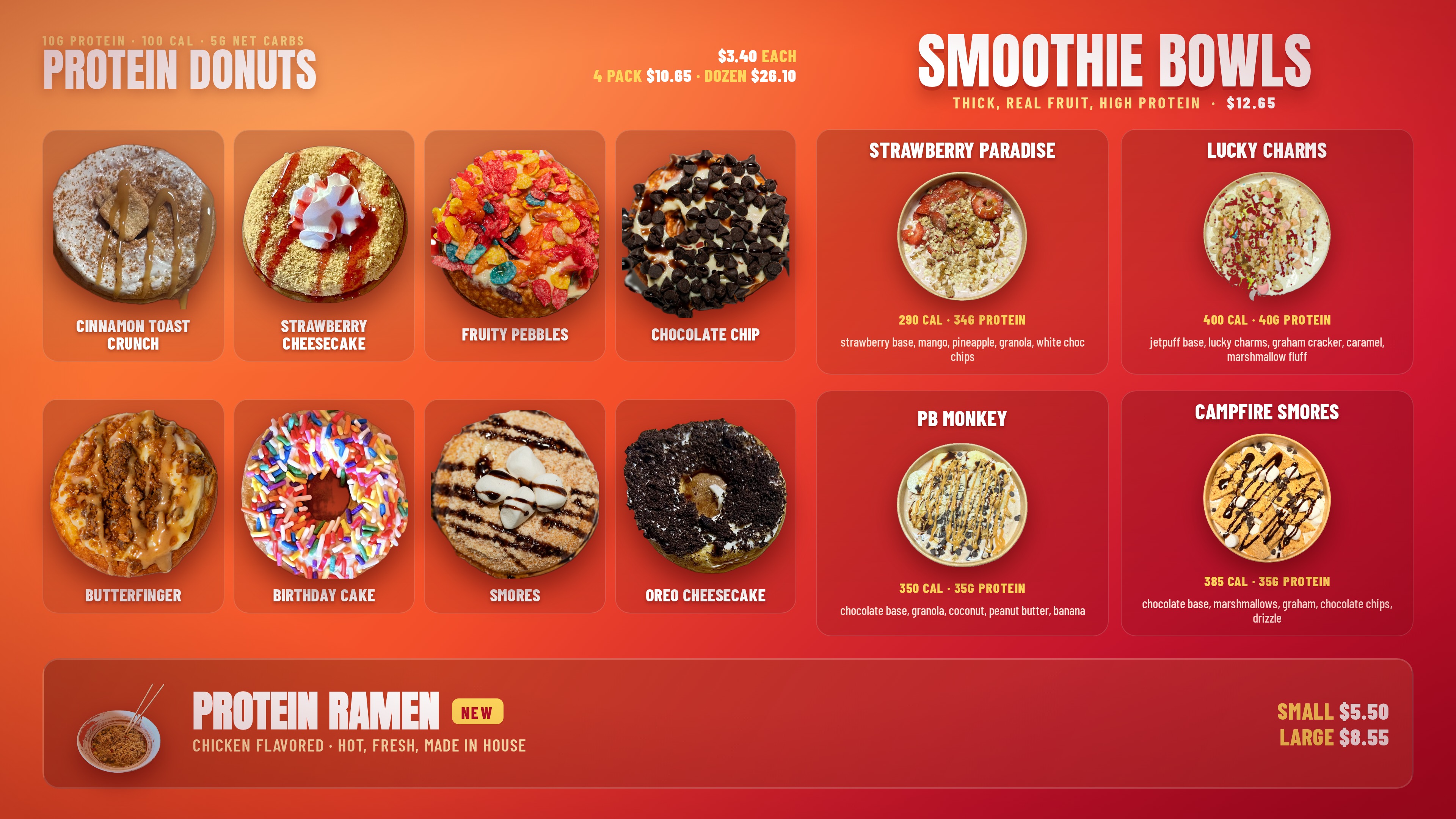 Donuts, bowls and ramen board